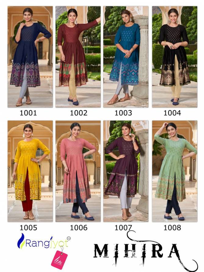 Mihira By Rangjyot 1001-1008 Party Wear Kurtis Catalog